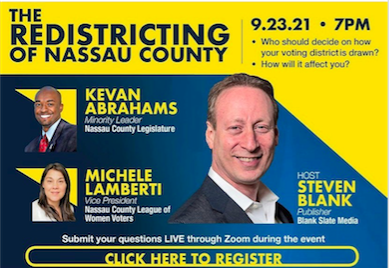 Flyer Advertising Blank Slate Forum on Redistricting of Nassau County Forum
